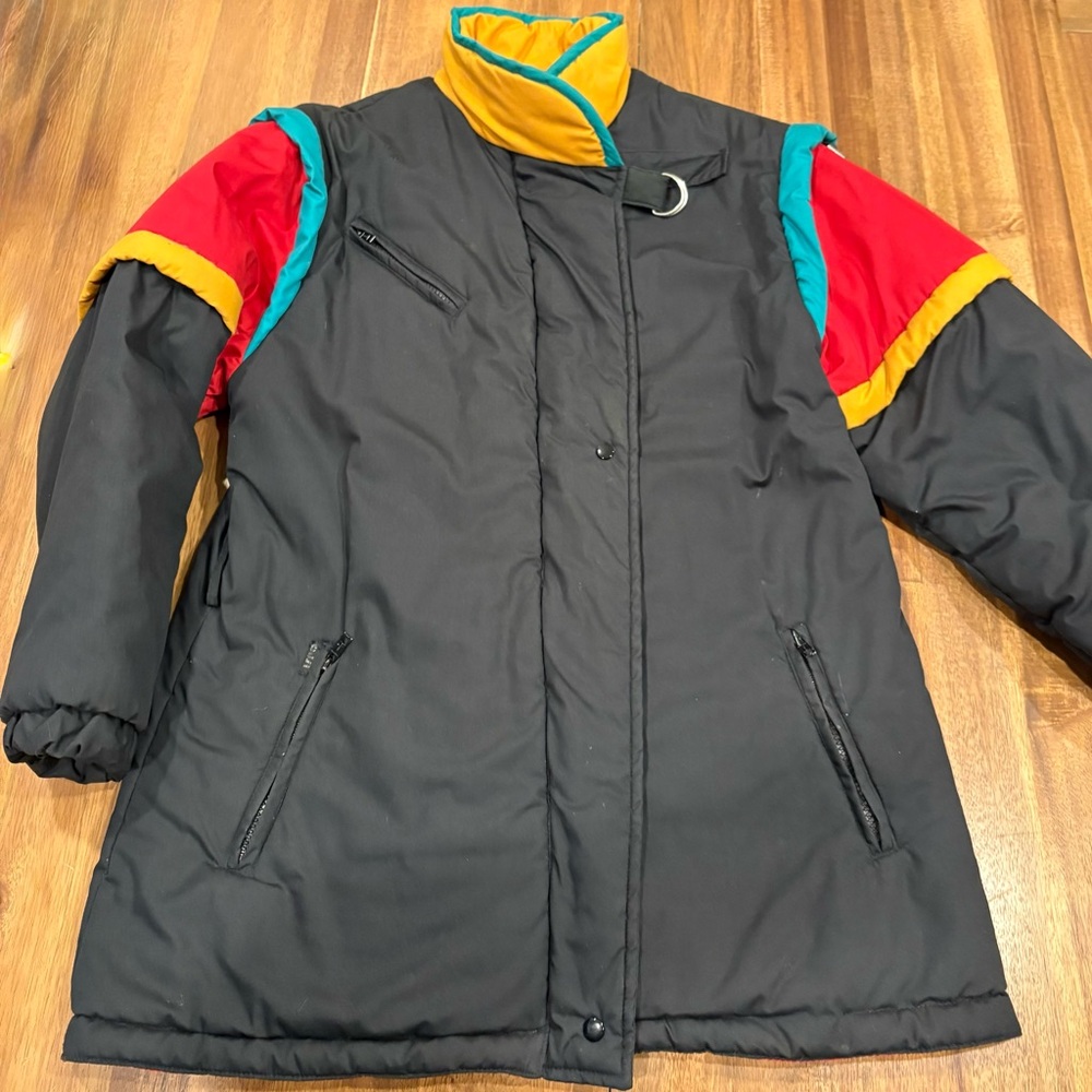 Vintage ISPO Colorblock Ski Jacket Puffer 80s 90s Retro Winter Coat
